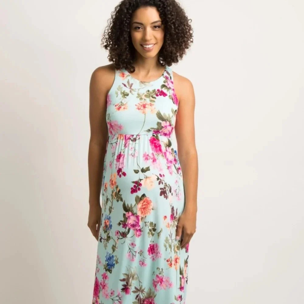 NEW*PinkBlush floral racerback maxi dress pockets - Picture 12 of 12